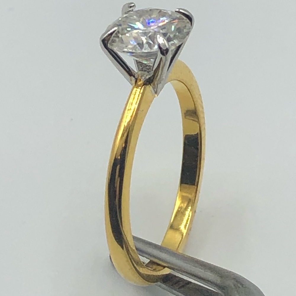 FIRM-2ct D, VVS1 Moissanite Ring - (gold) - Picture 7 of 15